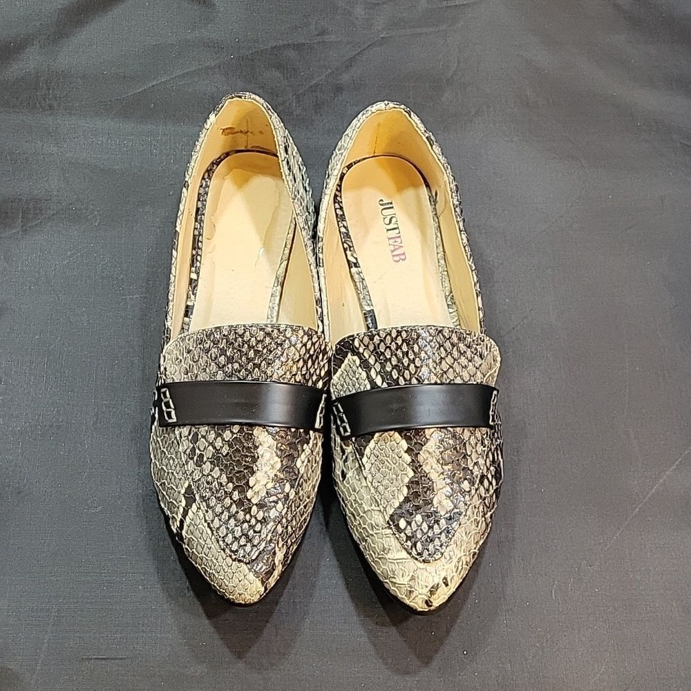 Justfab Snake Print Slip-On Pointed Toe Women's L… - image 2